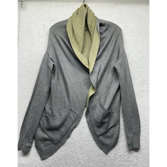 lululemon athletica Sweaters - Lululemon Womens Size 10? Gray Yellow Reversible Cabin Yogi Wrap Sweater (M5)